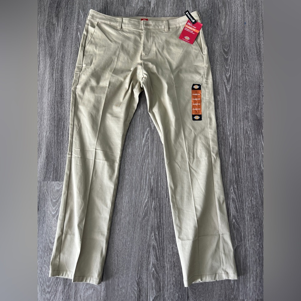Dickies Juniors School wear Classic fit straight leg stretch pants Girls 15 NEW